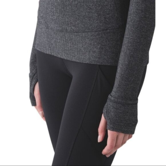 Lululemon Think Fast Pullover Size 4 Heathered Herringbone - Picture 3 of 12